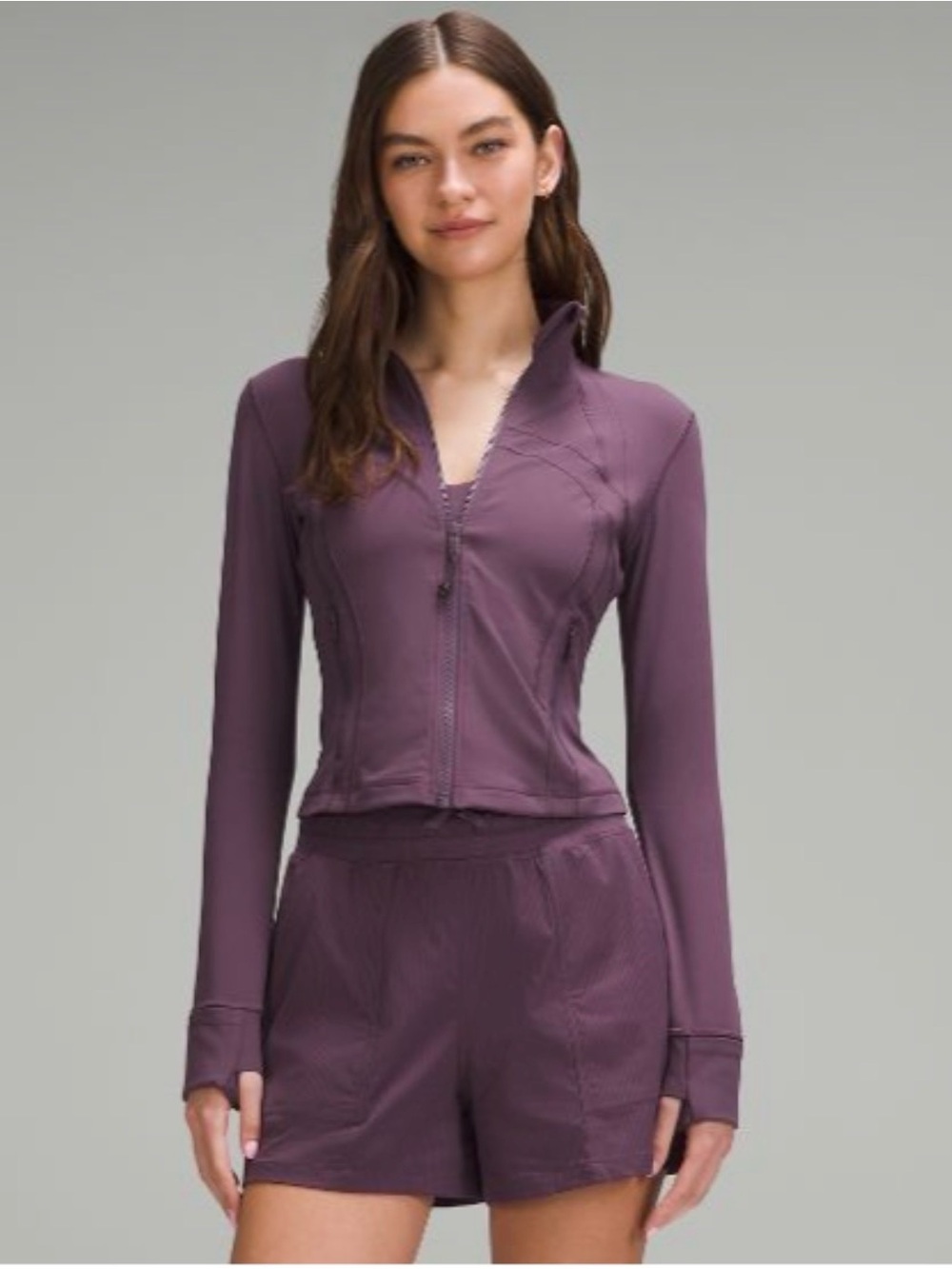 Lululemon Define Cropped Jacket Nulu in Grape Thistle